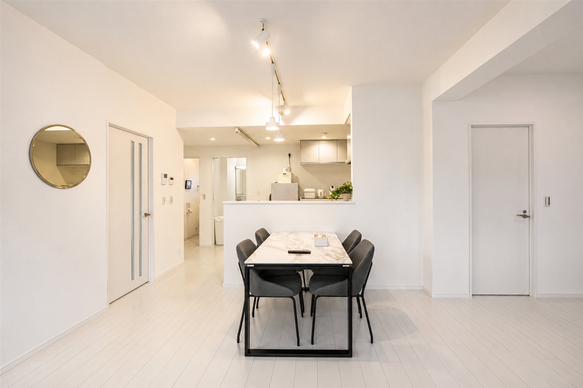 Dining room and kitchen