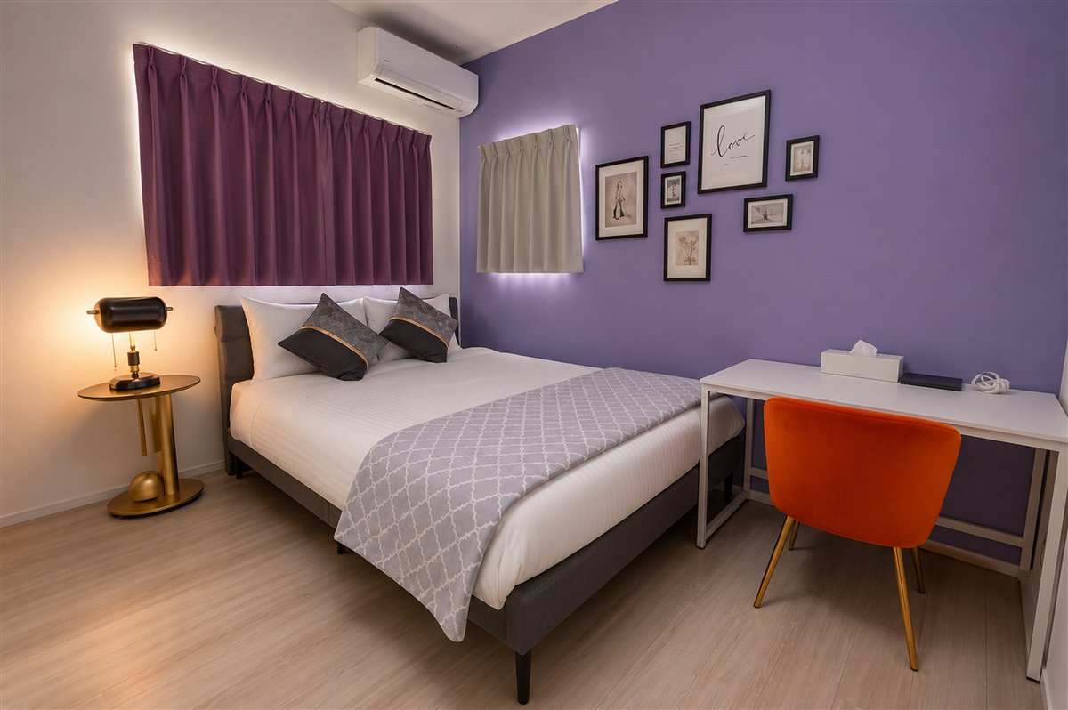 Purple bedroom